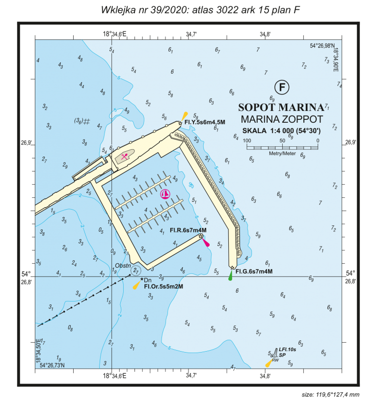 Mapa akwenu Mariny Sopot — Biuro Hydrograficzne Marynarki Wojennej